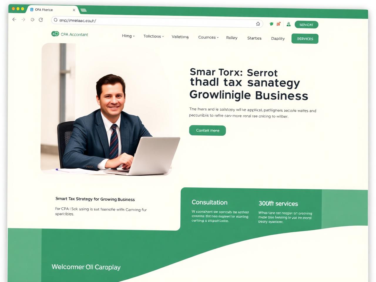 Accountant website mockup