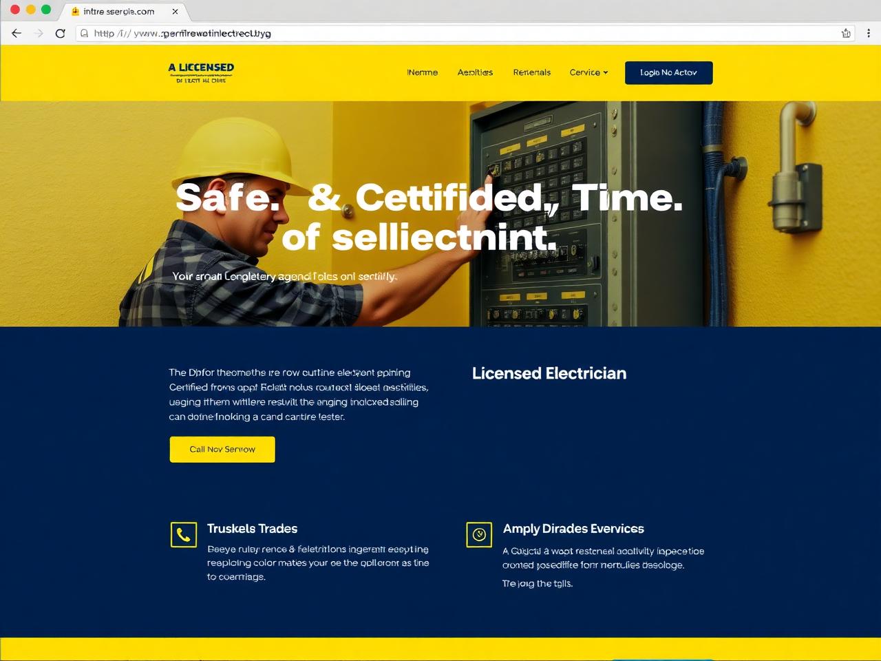 Electrician website mockup