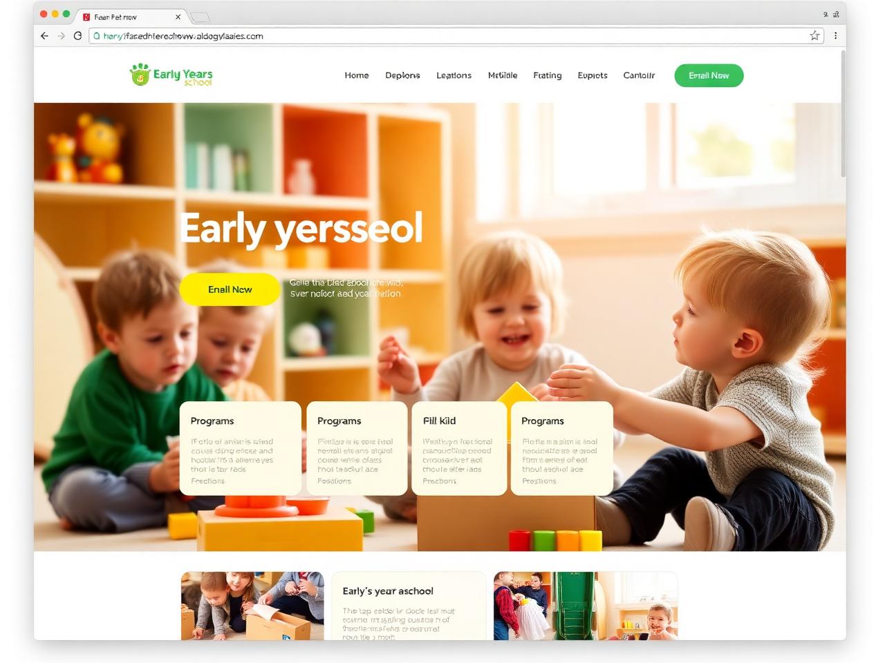 Early years school website mockup